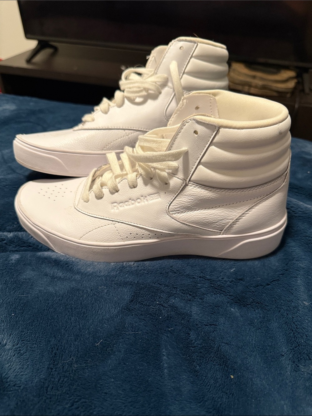 Reebok White Padded High-Top Sneakers